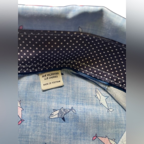 Con.Struct Men’s Slim Fit Shark Print Button Down Shirt Blue XXL - Picture 5 of 7